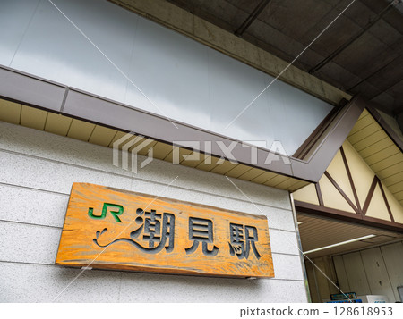 JR East "Shiomi Station" station name display 128618953