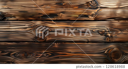 Wooden Elegance: Smooth Plank Background for a Polished Look, Natural Charm: Background with Smooth Wooden Planks for Warmth-Ai-generated 128618988