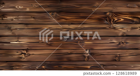 Wooden Elegance: Smooth Plank Background for a Polished Look, Natural Charm: Background with Smooth Wooden Planks for Warmth-Ai-generated 128618989