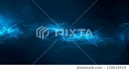 Azure Tracery: Glowing Blue Lines on a Dark Background, Electric Night: Illuminated Blue Lines Set Against Dark Backdrop, Midnight Luminescence: Glowing Blue Lines on Dark Background - Ai Generated 128619419