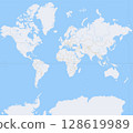 Layered editable vector illustration outline of World Map. 128619989
