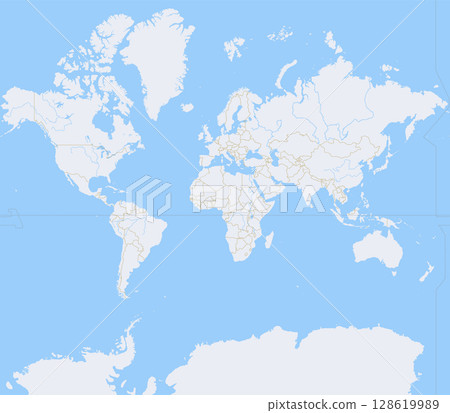 Layered editable vector illustration outline of World Map. Layered editable vector illustration outline of World Map. 128619989