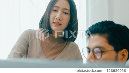 Closeup group Adult Asia male, female freelance meeting write prompt AI bot IT app smart program nomad, video game, talk strategy, discuss plan, user interface, designer, data center desktop computer. Closeup group Adult Asia male, female freelance meeting write prompt AI bot IT app smart program nomad, video game, talk strategy, discuss plan, user interface, designer, data center desktop computer. 128620038