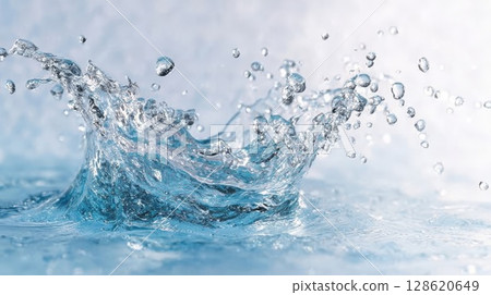 Background with splashes of water like a crown Background with splashes of water like a crown 128620649