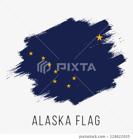 USA State Alaska Vector Flag Design Template. Alaska Flag for Independence Day. Grunge Alaska Flag 128622035