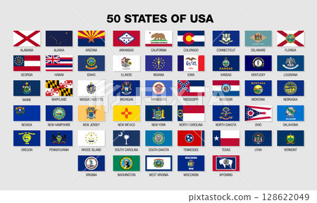 USA State Collection Design Template. States Flag of United States of America 128622049