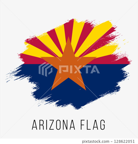 USA State Arizona Vector Flag Design Template. Arizona Flag for Independence Day. Grunge Arizona Flag 128622051