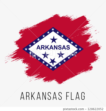 USA State Arkansas Vector Flag Design Template. Arkansas Flag for Independence Day. Grunge Arkansas Flag 128622052