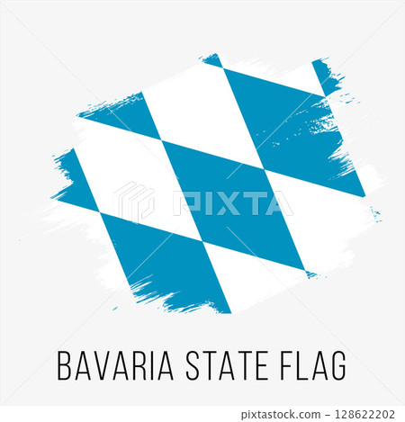 Germany State Bavaria Vector Flag Design Template. Bavaria Flag for Independence Day. Grunge Bavaria Flag Germany State Bavaria Vector Flag Design Template. Bavaria Flag for Independence Day. Grunge Bavaria Flag 128622202