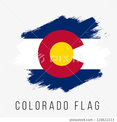 USA State Colorado Vector Flag Design Template. Colorado Flag for Independence Day. Grunge Colorado Flag 128622213