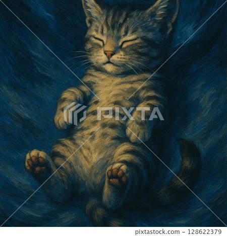 Sleeping cat 128622379