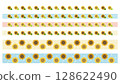 Pop sunflower masking tape style decorative border 128622490