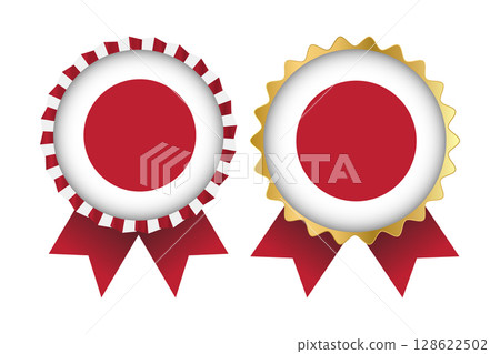 Vector Medal Set Designs of Japan Template 128622502