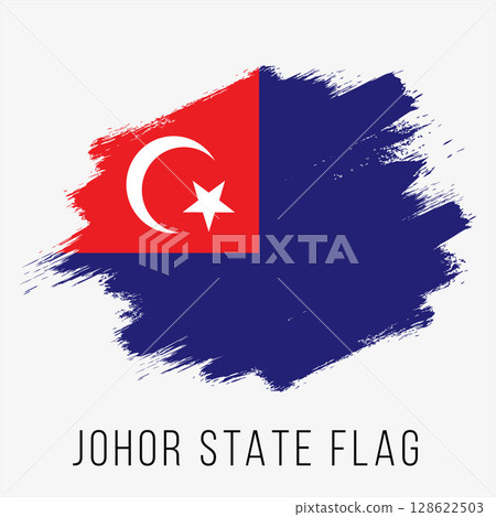Malaysia State Johor Vector Flag Design Template. Johor Flag for Independence Day. Grunge Johor Flag 128622503