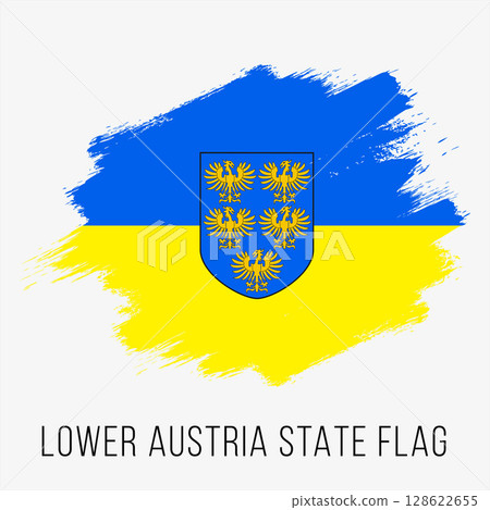 Austria States Lower Austria Vector Flag Design Template. Lower Austria Flag for Independence Day. Grunge Lower Austria Flag 128622655