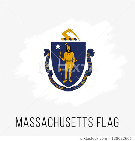 USA State Massachusetts Vector Flag Design Template. Massachusetts Flag for Independence Day. Grunge Massachusetts Flag USA State Massachusetts Vector Flag Design Template. Massachusetts Flag for Independence Day. Grunge Massachusetts Flag 128622665