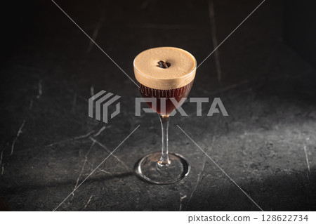 Espresso martini cocktail in elegant glass Espresso martini cocktail in elegant glass 128622734
