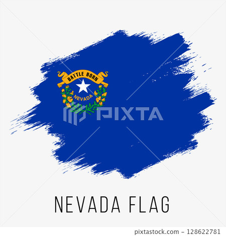 USA State Nevada Vector Flag Design Template. Nevada Flag for Independence Day. Grunge Nevada Flag 128622781