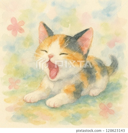 Yawning cat 128623143