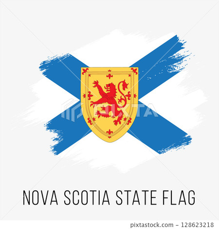 Canada Province Nova Scotia Vector Flag Design Template. Nova Scotia Flag for Independence Day. Grunge Nova Scotia Flag 128623218