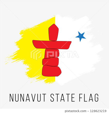 Canada Province Nunavut Vector Flag Design Template. Nunavut Flag for Independence Day. Grunge Nunavut Flag 128623219