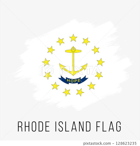 USA State Rhode Island Vector Flag Design Template. Rhode Island Flag for Independence Day. Grunge Rhode Island Flag 128623235