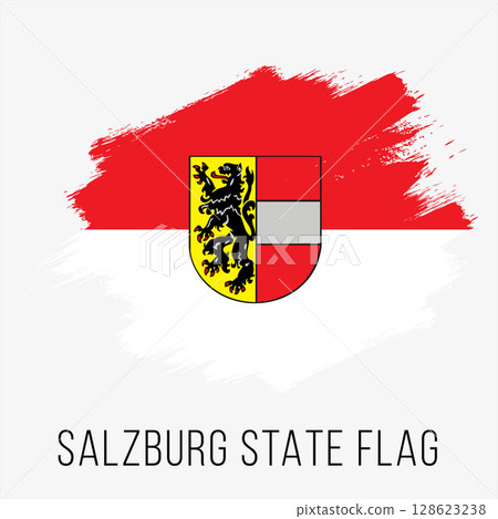 Austria States Salzburg Vector Flag Design Template. Salzburg Flag for Independence Day. Grunge Salzburg Flag 128623238