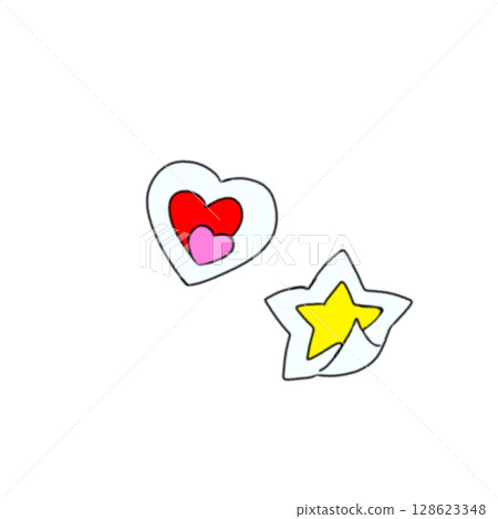 心型星星貼紙簡單 128623348