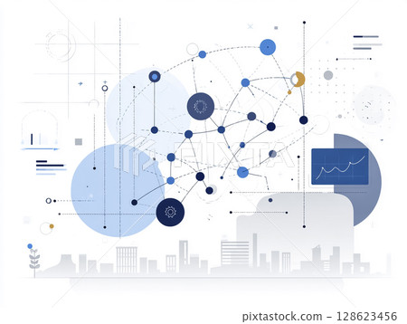 具有全球網路形象的現代抽象的背景 128623456