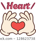 Pop & Retro Style Hand Sign Material Series | Heart/LOVE 128623738