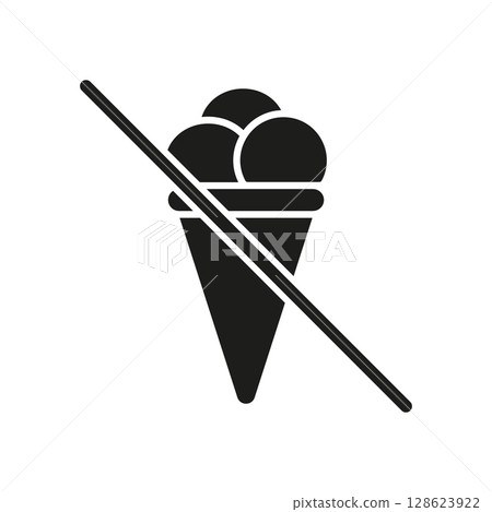No Ice Cream Allowed Solid Icon. Dietary Restriction, Allergy Awareness, And Health Caution Silhouette Symbol. Nutritional Control. Isolated Vector Illustration No Ice Cream Allowed Solid Icon. Dietary Restriction, Allergy Awareness, And Health Caution Silhouette Symbol. Nutritional Control. Isolated Vector Illustration 128623922