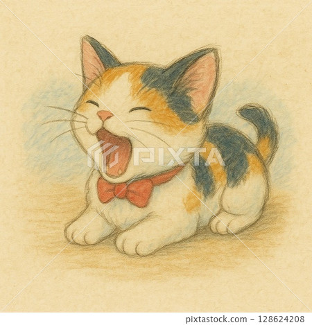 Yawning cat 128624208