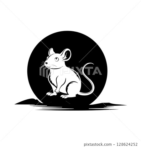 isolated mouse silhouette vector design black isolated mouse silhouette vector design black 128624252