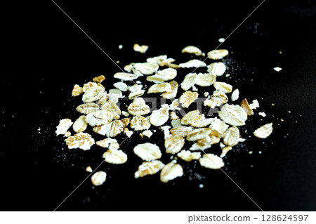 Oatmeal cereal on the table. 128624597