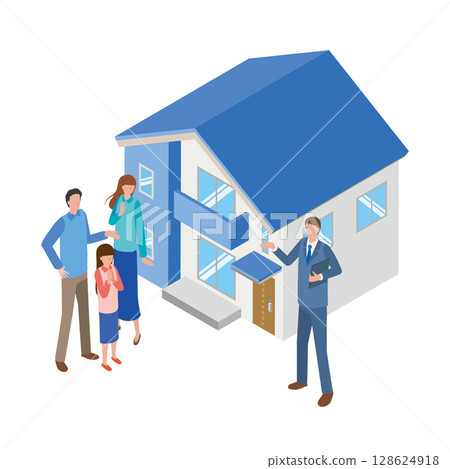 房地產工作人員介紹獨立式住宅 128624918