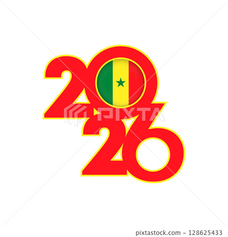 2026 banner with Senegal flag inside. 2026 banner with Senegal flag inside. 128625433