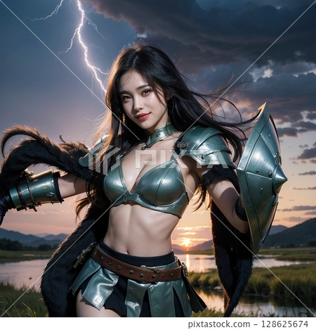 角色扮演，手持盾牌的姿勢！ ！ 128625674