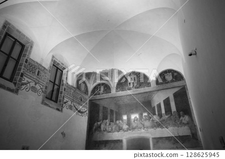 The Last Supper, a UNESCO World Heritage Site, in the refectory of the Santa Maria delle Grazie monastery 128625945