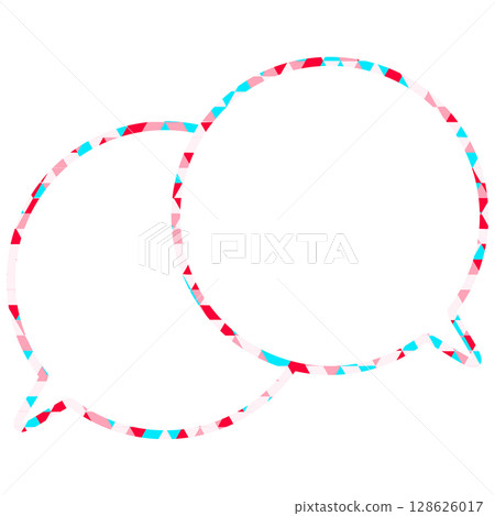 Stained glass style speech bubble, triangular pattern, overlapping conversation Stained glass style speech bubble, triangular pattern, overlapping conversation 128626017