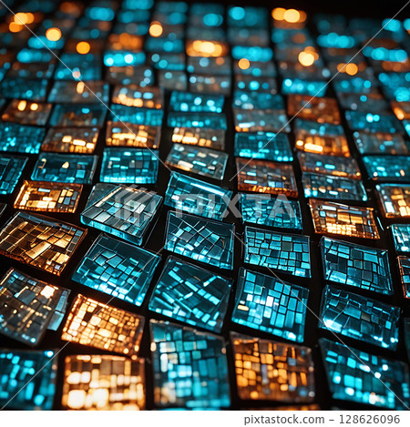 Glowing Highlights on Shattered Texture Canvas 128626096