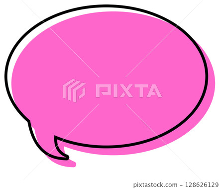 Simple speech bubble with misaligned lines - round 128626129