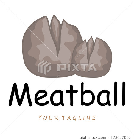 meatball logo design illustration template for Asian food, processed meat, restaurant, business meatball logo design illustration template for Asian food, processed meat, restaurant, business 128627002