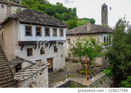 Pocitelj settlement, historic village north of Capljina in southern Bosnia and Herzegovina, Europe 128627306