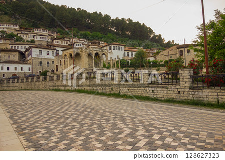 facades of old houses in Berat city, Albania. a Unesco World Heritage Site facades of old houses in Berat city, Albania. a Unesco World Heritage Site 128627323