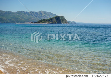 Sveti Nikola island in Budva riviera, coast of Montenegro 128627374