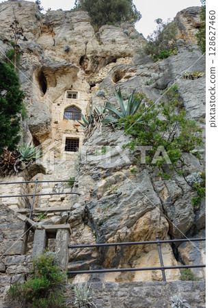 chapel embedded in the rocky wall at Marjan Forest Park in Split, Croatia 128627460