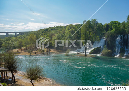 beautiful Kravica waterfall in Trebizat river, in Bosnia and Herzegovina, Southeast Europe beautiful Kravica waterfall in Trebizat river, in Bosnia and Herzegovina, Southeast Europe 128627533