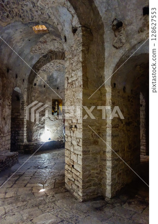 inside view of castle of Porto Palermo, near Himara city, Albanian riviera inside view of castle of Porto Palermo, near Himara city, Albanian riviera 128627553