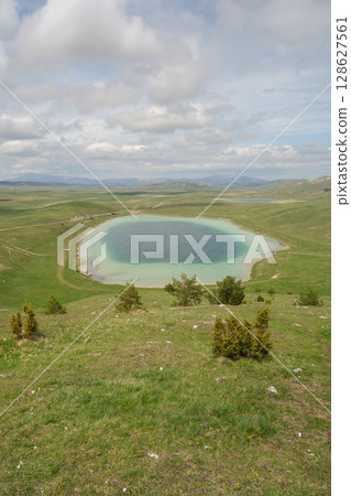 marvellous Vrazje Jezero or Devils lake in Durmitor National Park, Zabljak, Montenegro. panoramic marvellous Vrazje Jezero or Devils lake in Durmitor National Park, Zabljak, Montenegro. panoramic 128627561