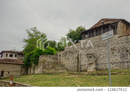 inside the walls of Berat Castle in Berat, Albania, a Unesco World Heritage Site inside the walls of Berat Castle in Berat, Albania, a Unesco World Heritage Site 128627612